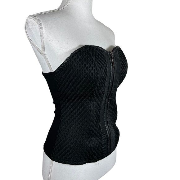 K.Jordan Mesh Zip Up Strapless Corset Top - Picture 9 of 9